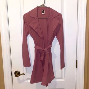 WINDSOR pink trench with tie front
